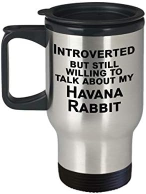 Чаша за пътуване Havana Rabbits, Подарък за Фен на Зайци, Подаръци Интровертам - Интровертам, Но Желаят да говорят с